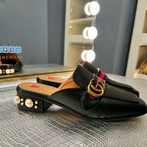 GG mules with pearl accent